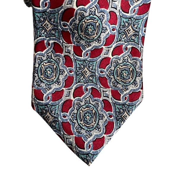 Vintage Christian Dior Monsieur Red Blue Gray
Abstract Pattern Silk Neck Tie - Picture 2 of 8